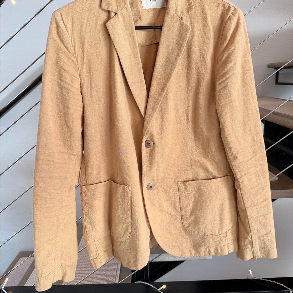 Folk Beige Cotton Linen Jacket